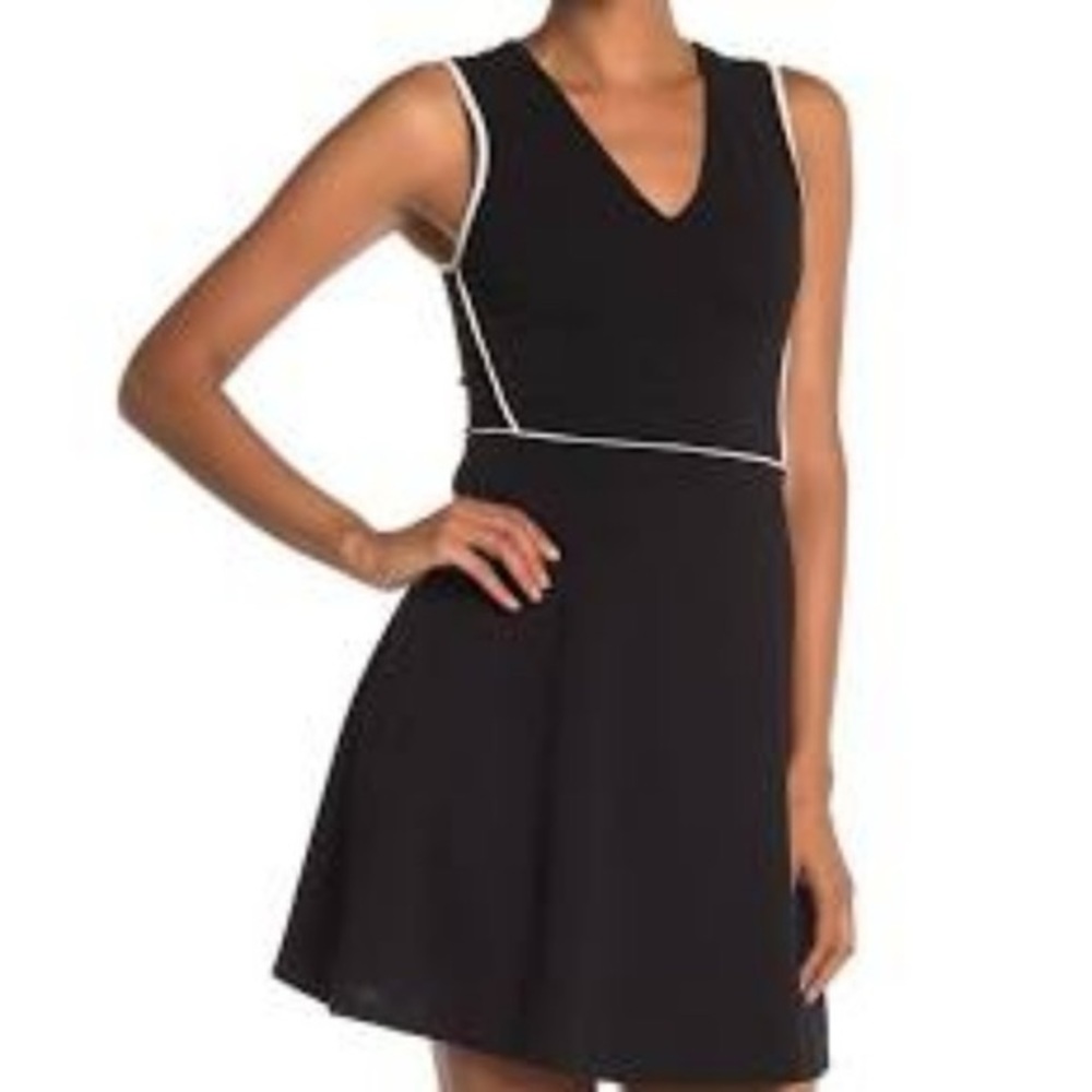 Little Black Dress with White Piping